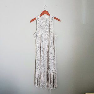 Hollister Boho fringed vest cardigan